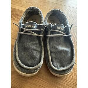 Heydude wally linen kids denim Loafer slip on shoe size 3 to 4 EU 35 UK two